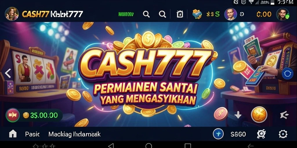 Tampilan gameplay CASH777 yang ceria dan penuh warna.