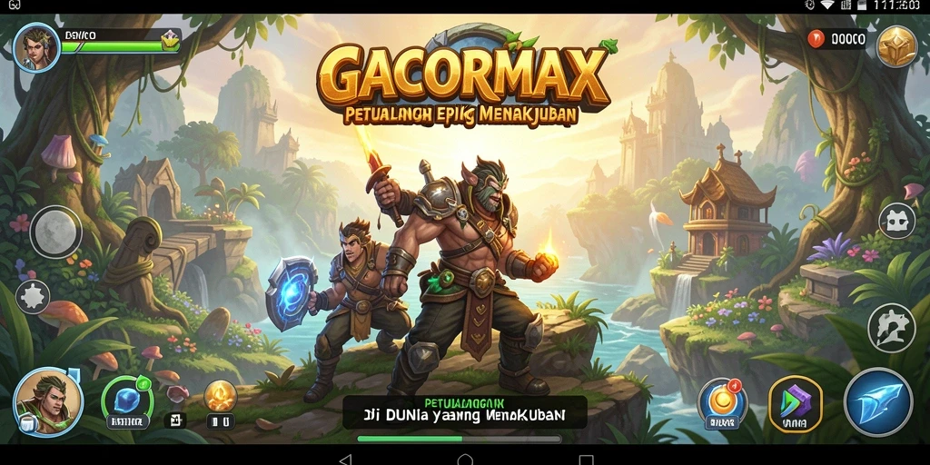 Tampilan layar GACORMAX dengan aksi petualangan yang seru.