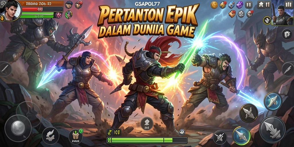 Screenshot gameplay GSAPOL77 menampilkan aksi pertarungan yang mendebarkan.