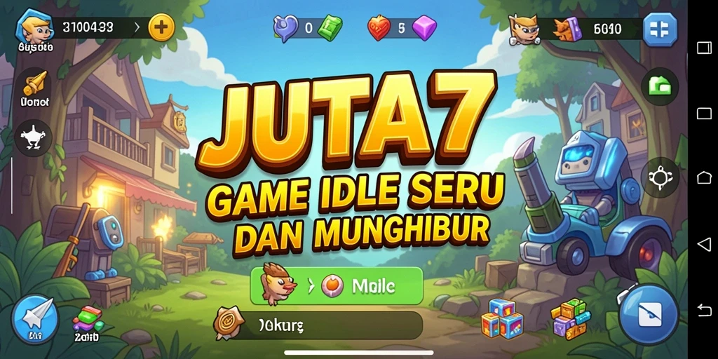 Screenshot utama JUTA7 menampilkan aksi gameplay Idle yang seru.