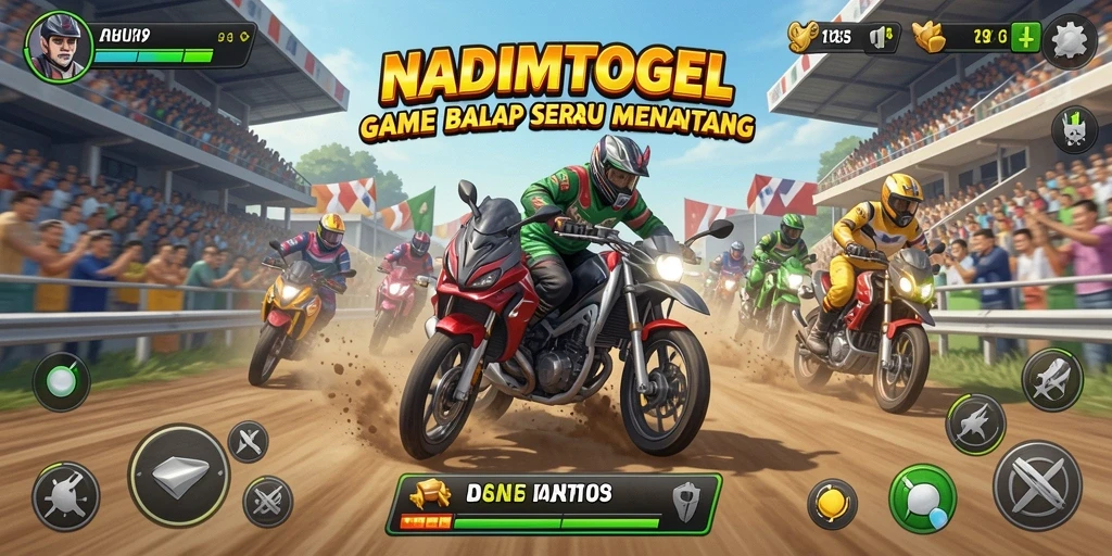 Tampilkan gameplay balapan mendebarkan dari NADIMTOGEL.