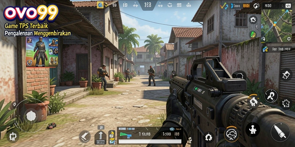 Screenshot OVO99 menampilkan aksi mendebarkan dalam gameplay TPS.