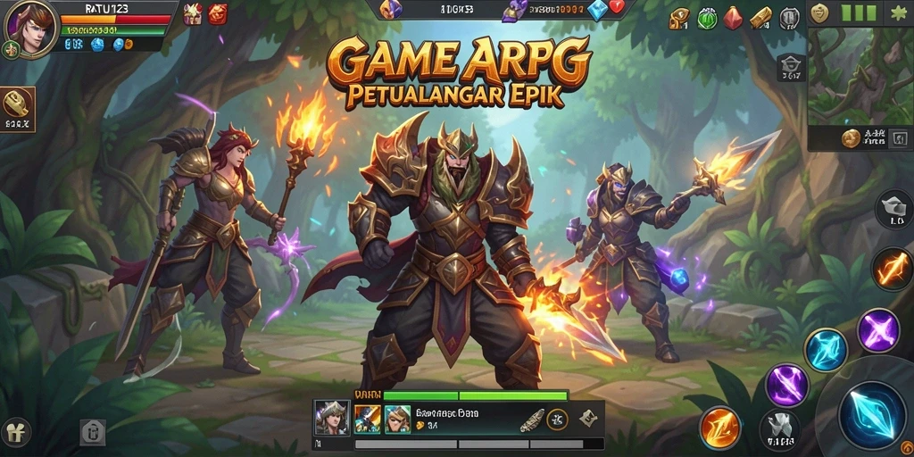 Tangkapan layar menampilkan aksi seru dalam permainan ARPG