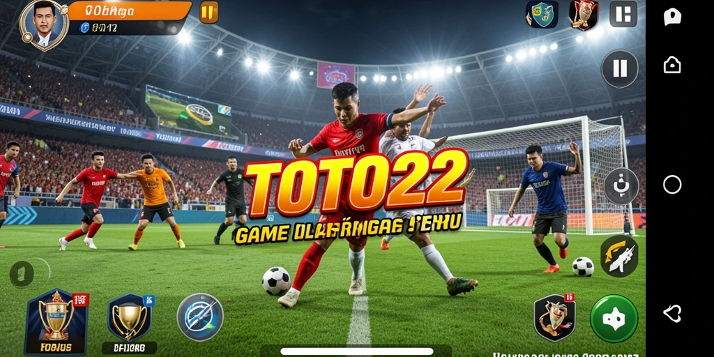 Screenshot TOTO22 menampilkan aksi seru di lapangan olahraga.