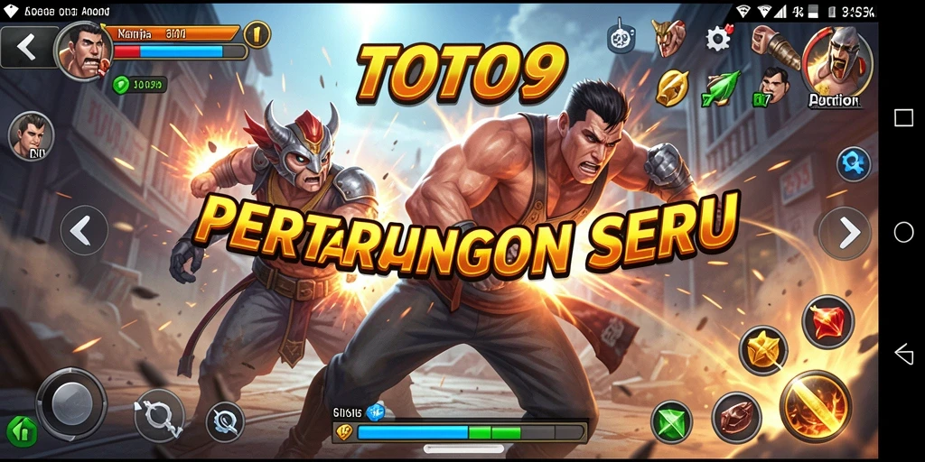 Screenshot gameplay TOTO9 dengan pertarungan yang intens.