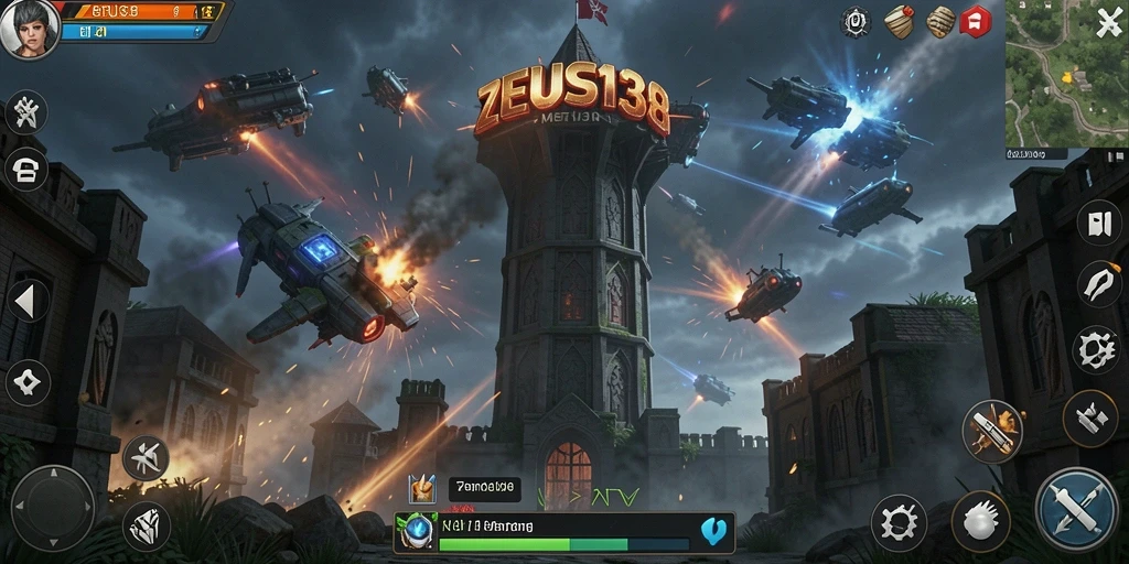 Tampilan gameplay menara pertahanan yang mendebarkan di ZEUS138.